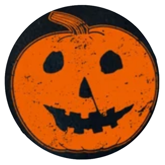 Vintage-style pumpkin with black face 