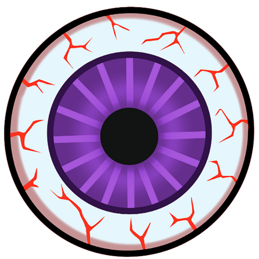 purple bloodshot eyeball 