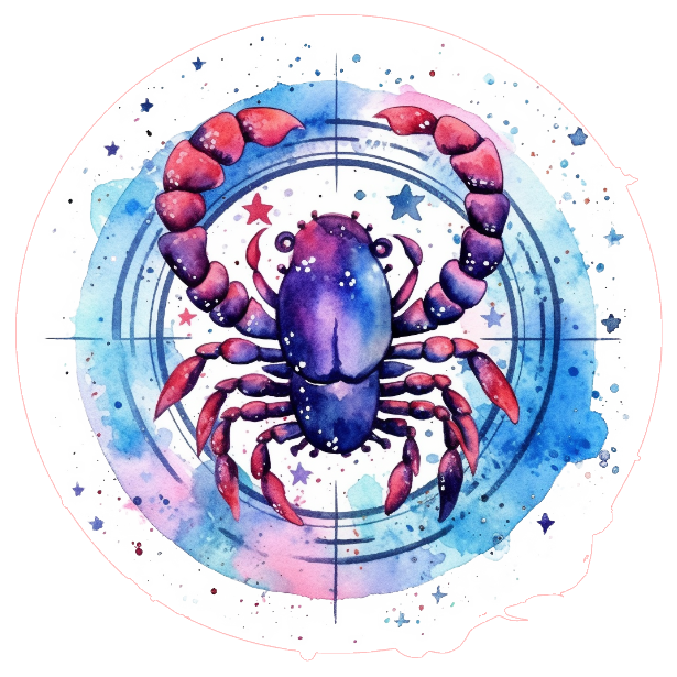 Colorful scorpio zodiac sign design