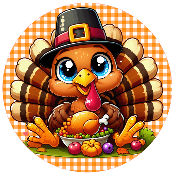 Turkey wearing a pilgrim hat 