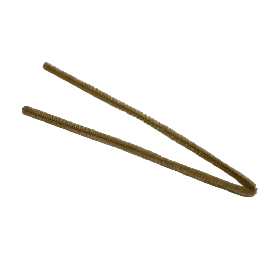 Light brown pipe cleaner bend in half