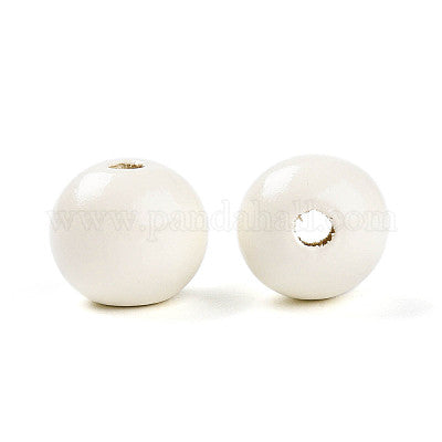 Painted cream wooden beads for crafting and wreath making