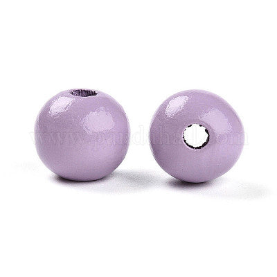 Painted lavender wooden beads for crafting and wreath making