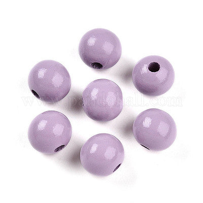 Painted lavender wooden beads for crafting and wreath making