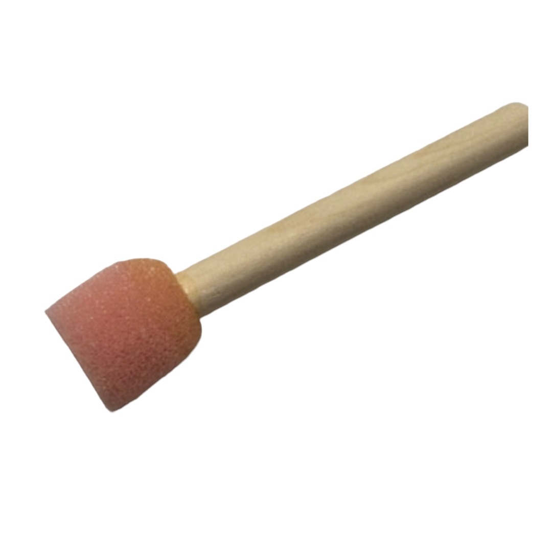 Small sponge with wooden handle for application of glue and other craft materials