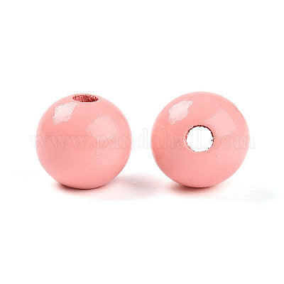 Painted peach wooden beads for crafting and wreath making
