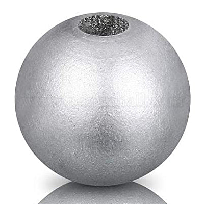 Painted silver wooden bead for crafting and wreath making