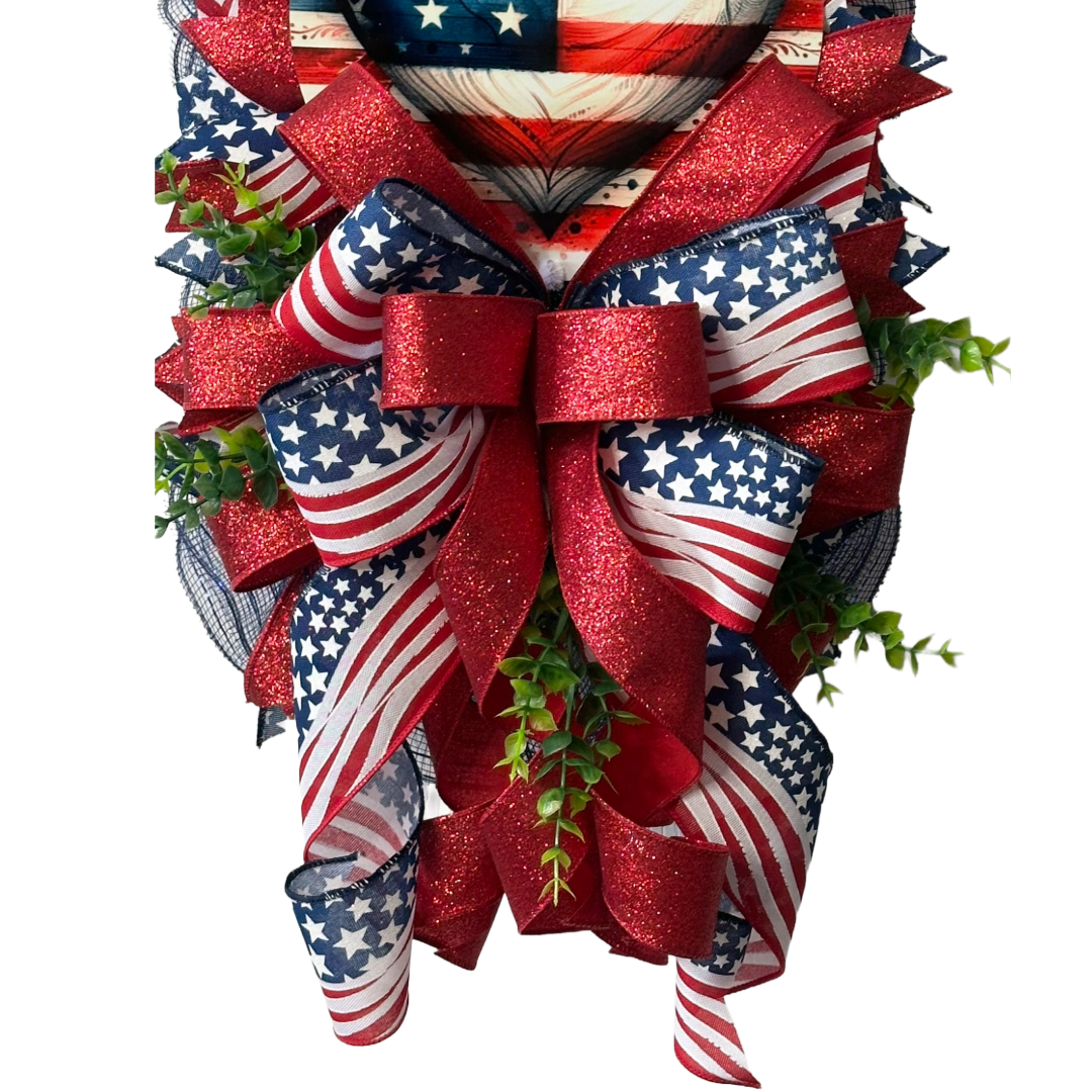 Decorative wreath with American flag design by Monkey's Creations