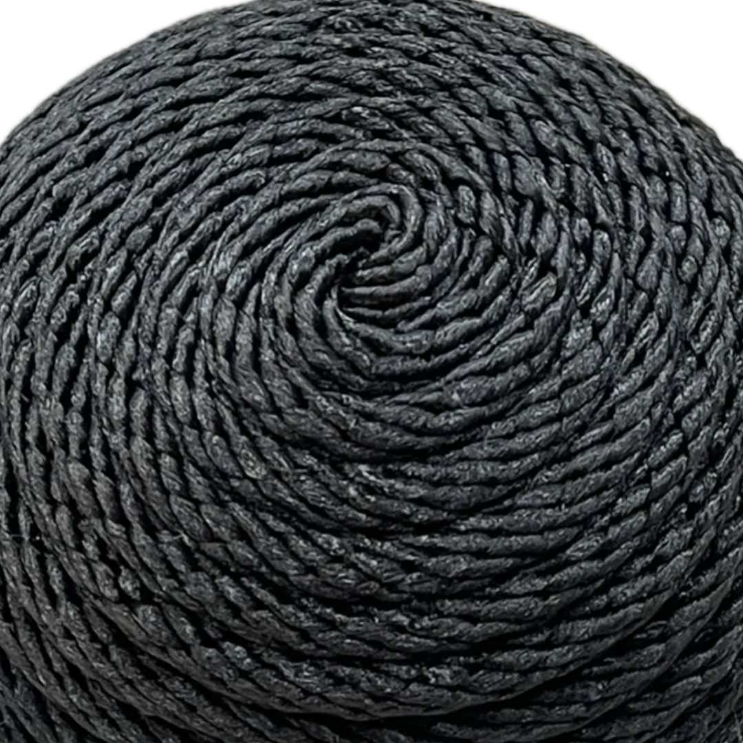 black rope round flower center