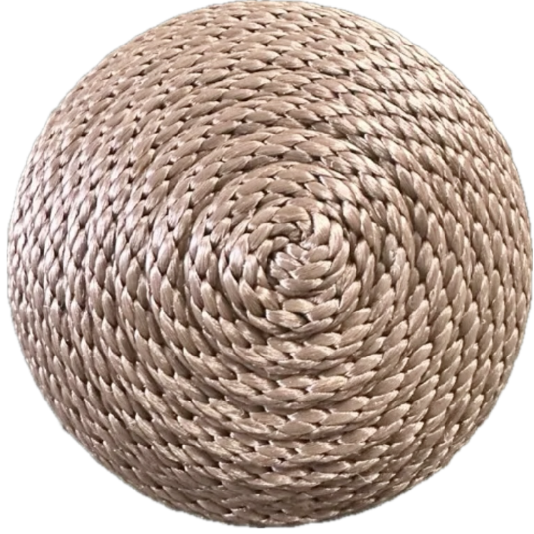 light brown rope round flower center