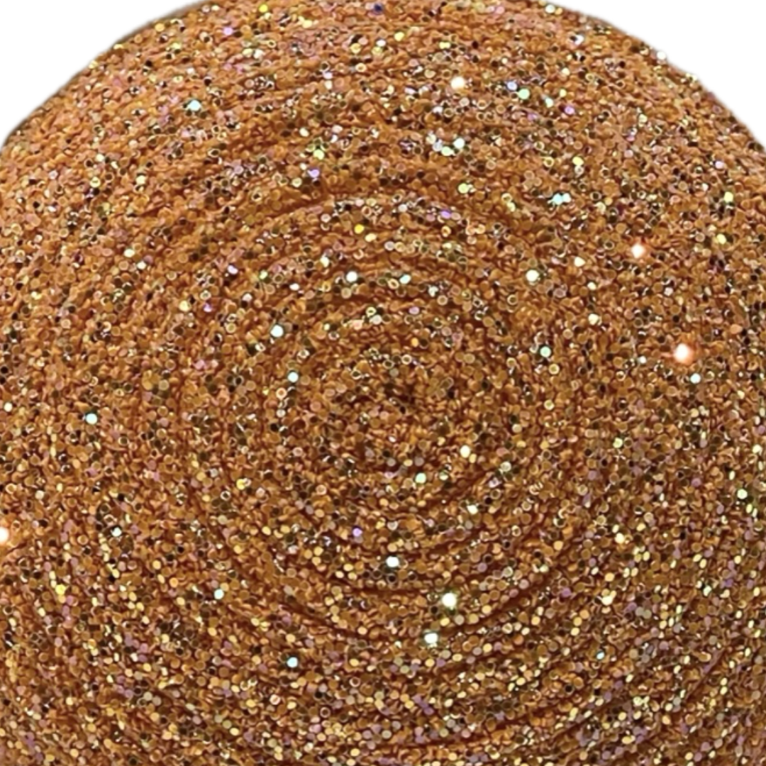 orange glitter round flower center