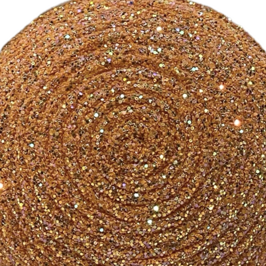 orange glitter round flower center