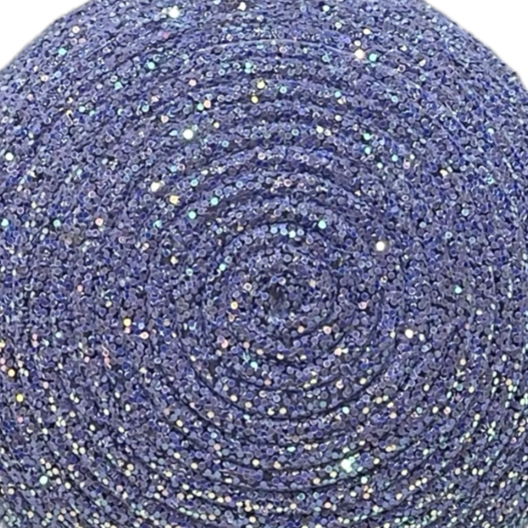 purple glitter round flower center