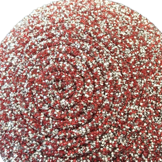 red and silver rhinestone round flower center