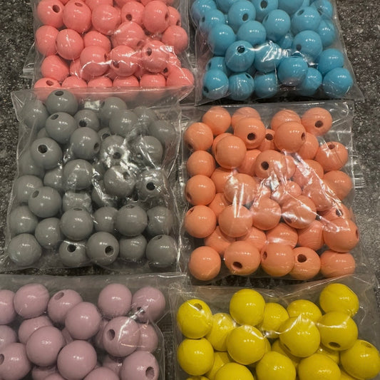 assorted colored wooden beads