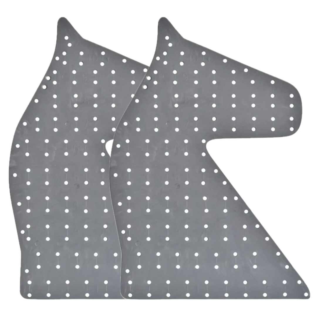 two unique in the creek horse head wreath boards on a white background