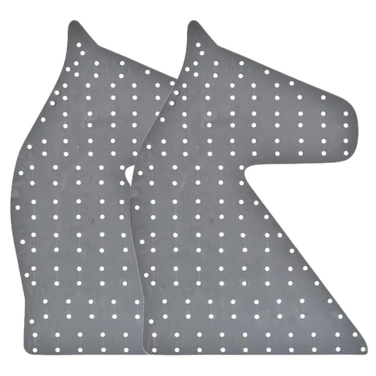 two unique in the creek horse head wreath boards on a white background