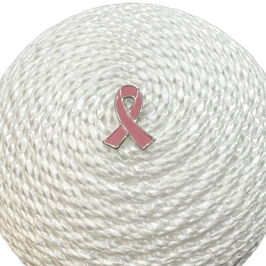 white rope round breast cancer awareness ribbon flower center