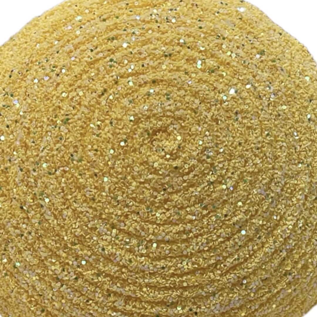 yellow glitter round flower center