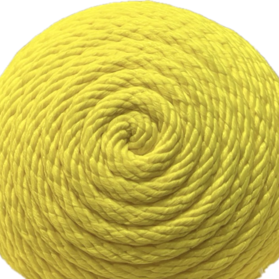 yellow rope round flower center
